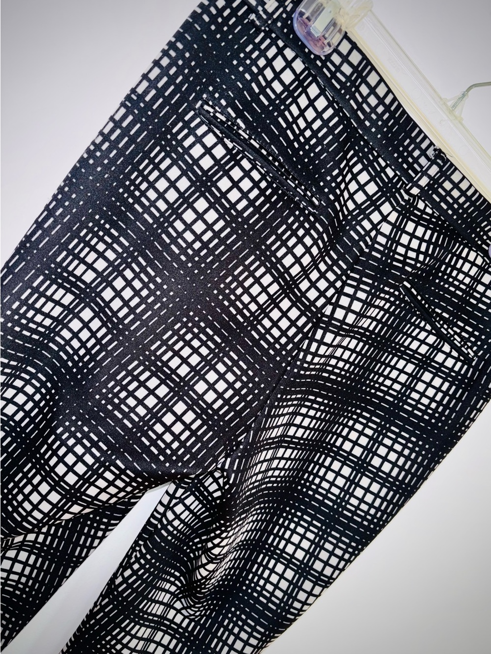 Zac & Rachel Black White Grid Slim Ankle Pants Size 8 Downtown Career Core - Picture 4 of 5
